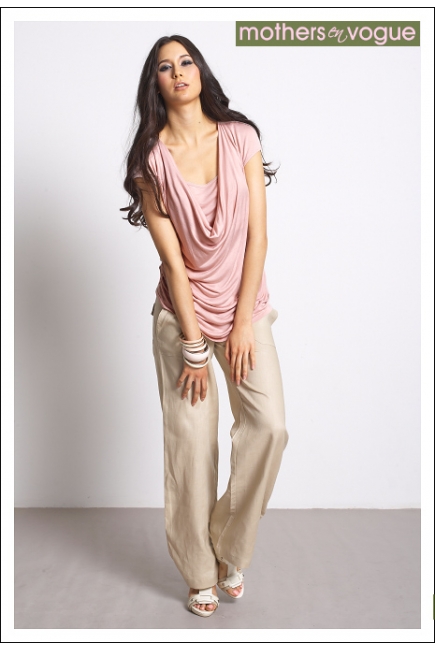 Топ для кормления Mothers en Vogue "Soft Drape Tee", цвет розовый