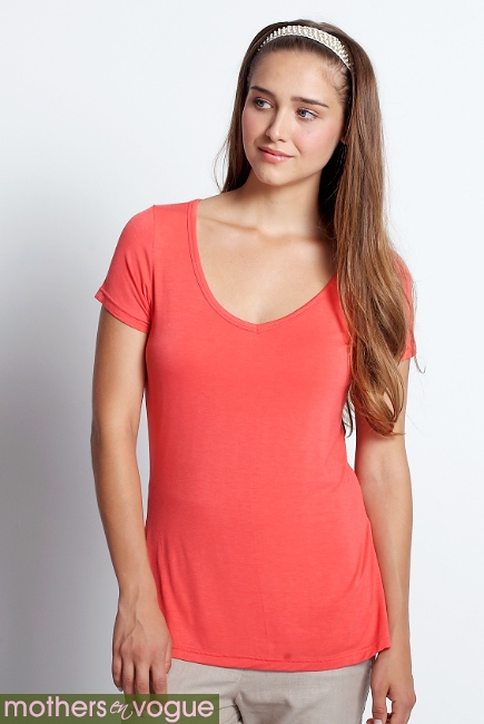 Топ для кормления Mothers en Vogue "Soft Nursing Tee" коралловый