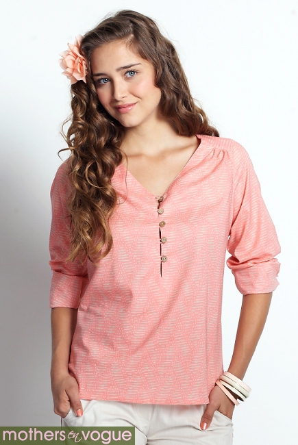 Топ для кормления Mothers en Vogue "Summerlight Cotton-Voile", розовый принт