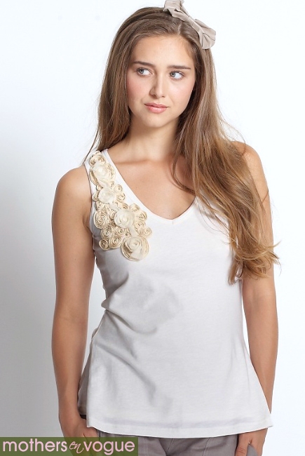 Топ для кормления Mothers en Vogue "Twill & Twirl" белый