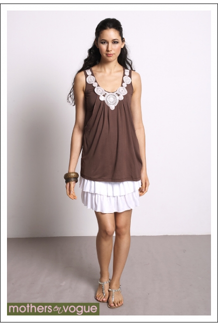 Туника для кормления "Zahra Applique", цвет коричневый