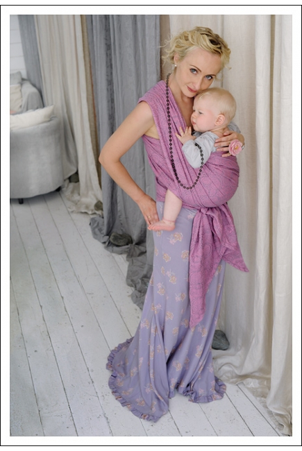 Слинг-шарф Ellevill Paisley Linen Silver-Pink