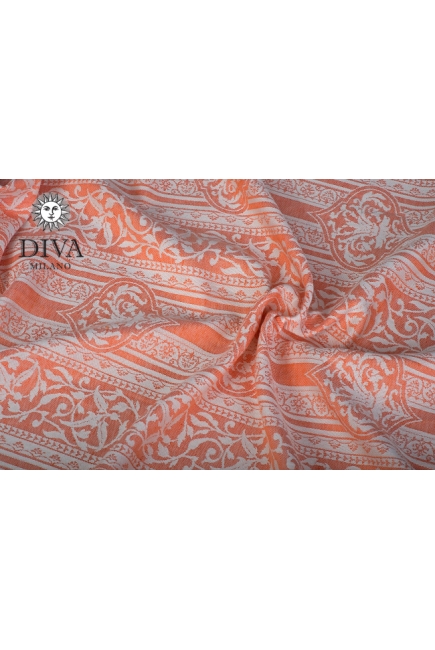 Слинг-шарф Diva Milano cо льном, Flora Arancio