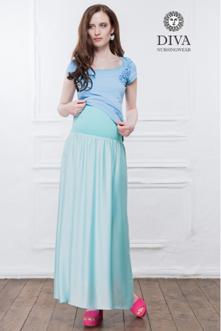 Юбка с шелком для беременных и родивших Diva Nursingwear Ines, Menta