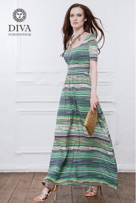 Платье для кормящих и беременных Diva Nursingwear Stella Maxi, Kiwi
