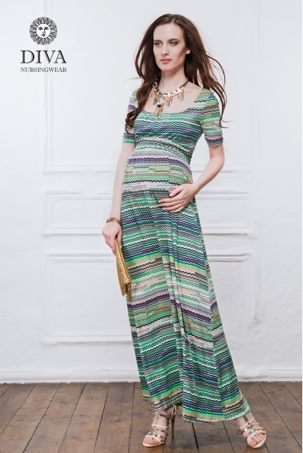 Платье для кормящих и беременных Diva Nursingwear Stella Maxi, Kiwi