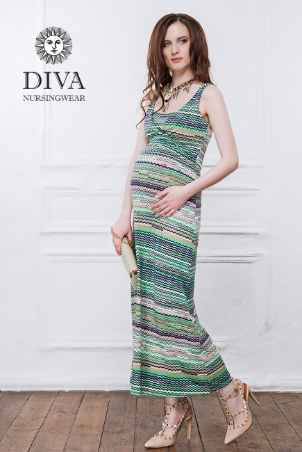 Сарафан для кормящих и беременных Diva Nursingwear Alba Maxi, Kiwi