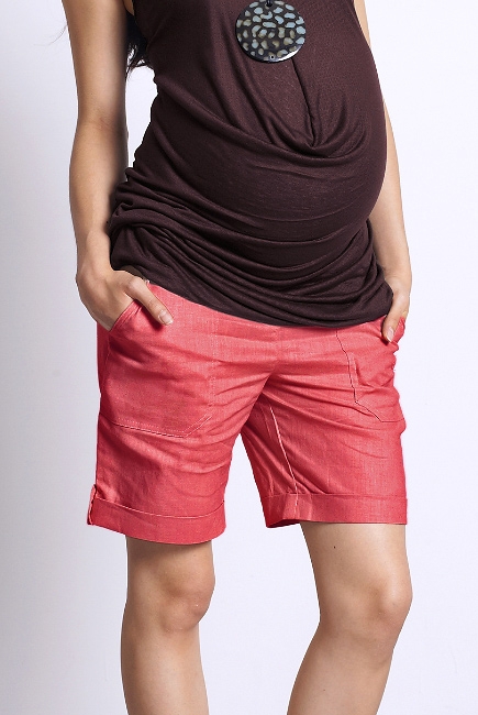 Шорты для беременных и родивших Mothers en Vogue Boardwalk длинные, маковый