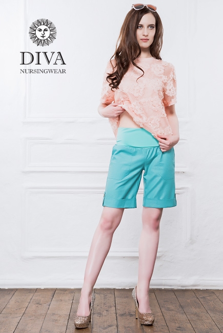 Шорты для беременных и родивших Diva Nursingwear Deborah, Menta