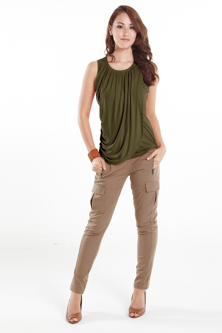 Топ для кормления Mothers en Vogue Goddess без рукавов, зеленый (Olive Grange)