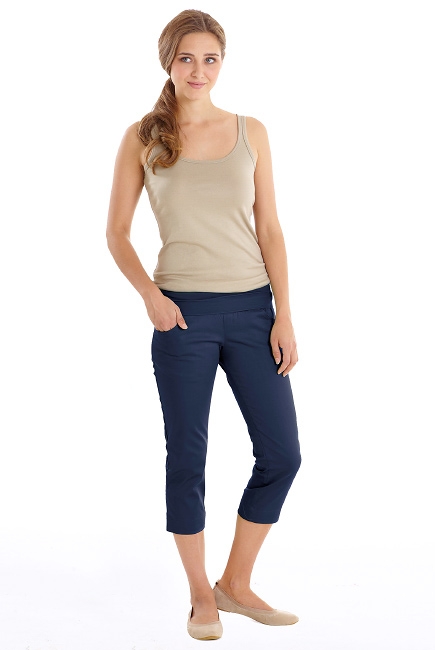 Брюки для беременных и родивших Mothers en Vogue Pencil Capri, синий (Prussian Blue)