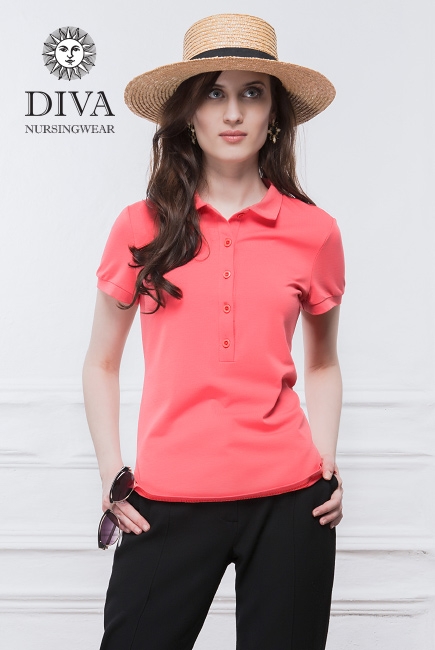 Топ для кормления Diva Nursingwear Polo, цвет Corallo