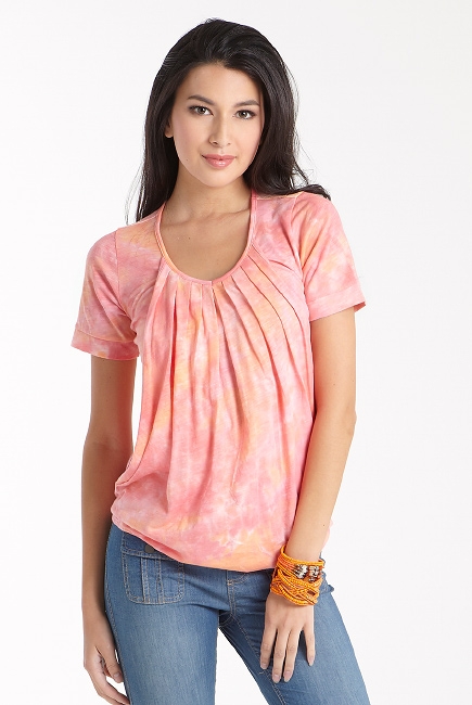 Топ для кормления Slouchy Pleated короткий рукав, Peach Melba