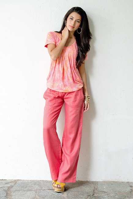 Топ для кормления Slouchy Pleated короткий рукав, Peach Melba