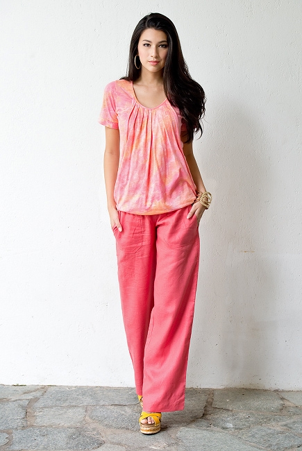 Топ для кормления Slouchy Pleated короткий рукав, Peach Melba