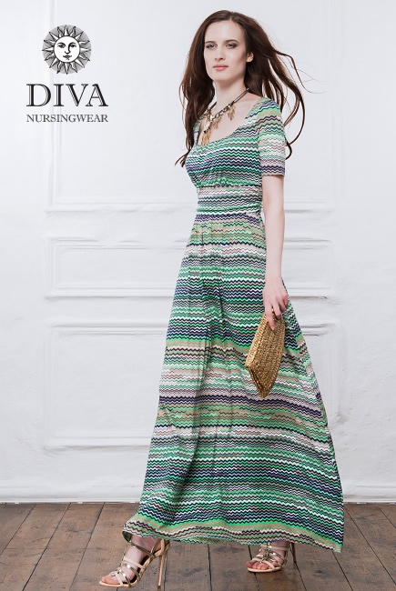Платье для кормящих и беременных Diva Nursingwear Stella Maxi, Kiwi