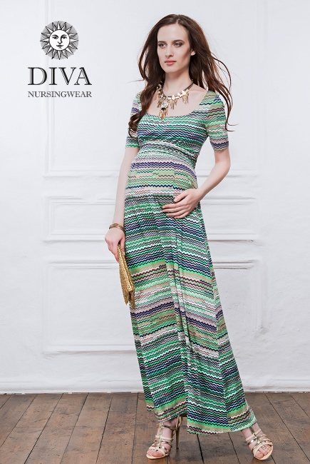 Платье для кормящих и беременных Diva Nursingwear Stella Maxi, Kiwi