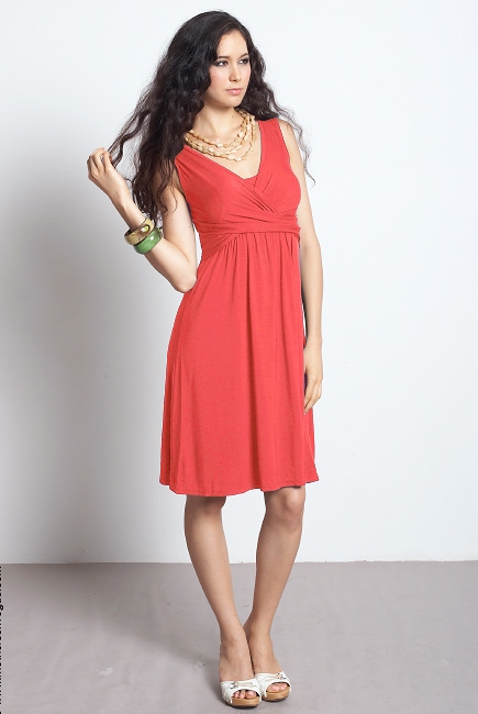 Платье для кормящих и беременных "Wrap Dress" без рукава, Nectarine
