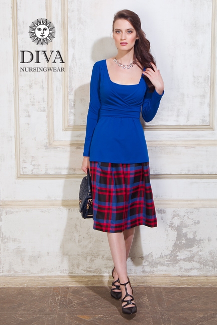 Топ для кормящих и беременных Diva Nursingwear Alba дл.рукав, Azzurro