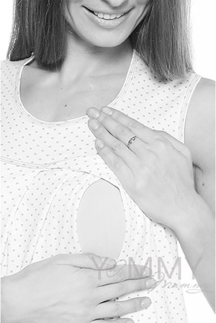 Сорочка белая в розовый горошек