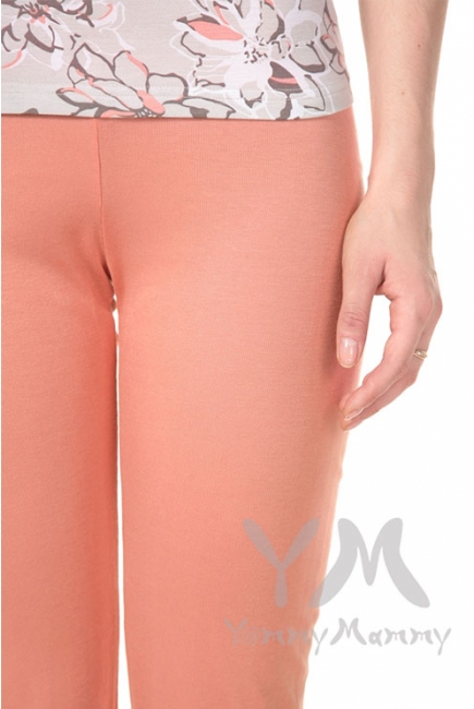 Пижама персиковая с цветочным принтом