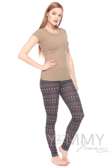 Комплект для дома бежевый с принтом сердечки