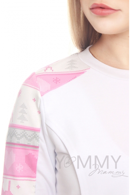 Комплект для дома экрю с принтом олени