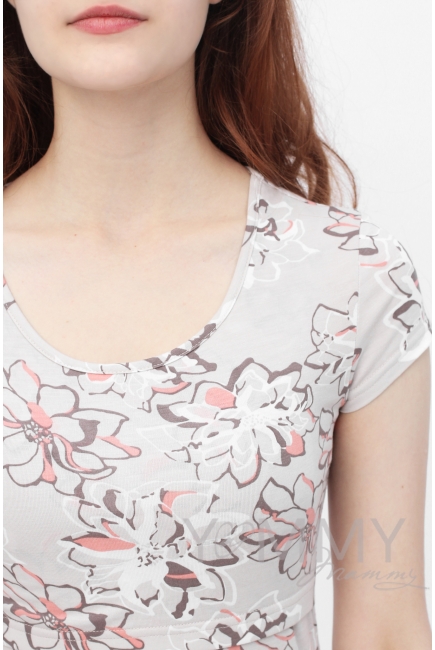 Пижама персиковая с цветочным принтом