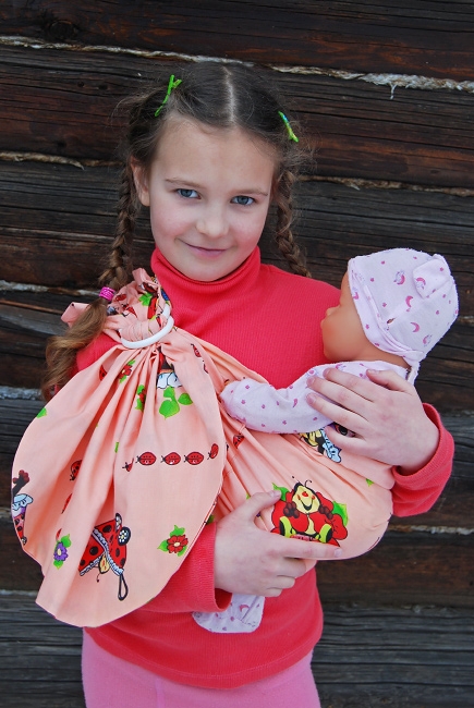 Игрушечный слинг с кольцами Баюшка, божьи коровки