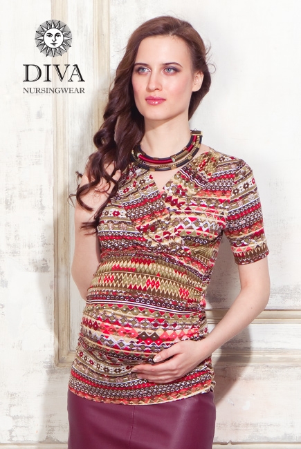 Топ для кормящих и беременных Diva Nursingwear Lucia, принт Etna