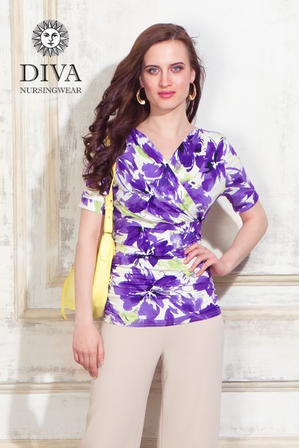 Топ для кормящих и беременных Diva Nursingwear Lucia, принт Iris