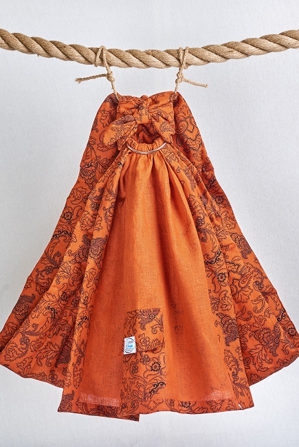 Слинг с кольцами Баюшка однослойный, Терракотовый павлин