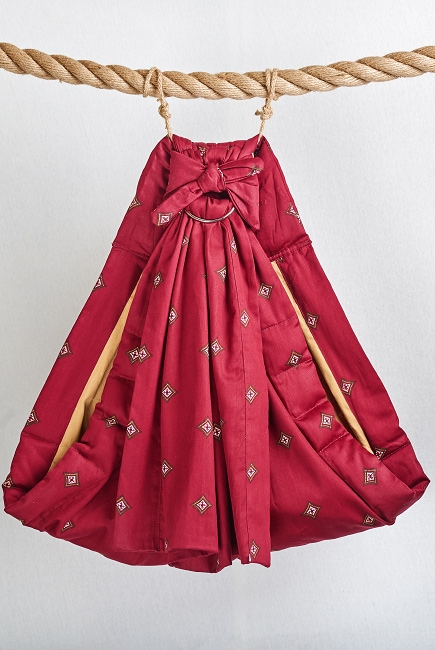 Слинг с кольцами Баюшка двуслойный, Ромбы на бордо