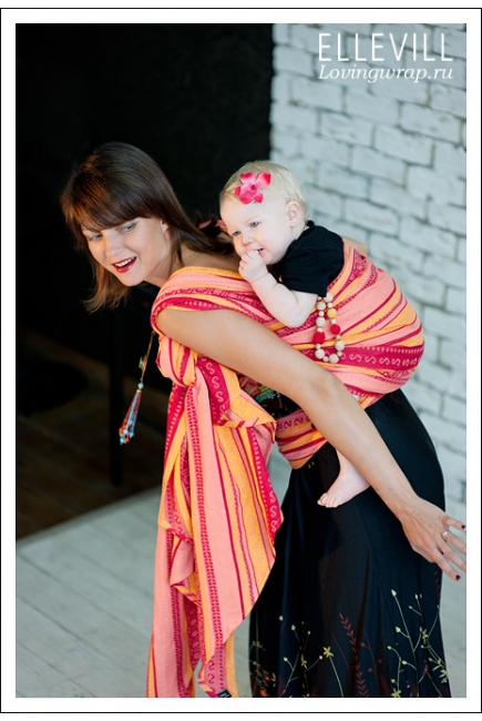 Слинг-шарф Ellevill Zara Tricolor Coral Summer