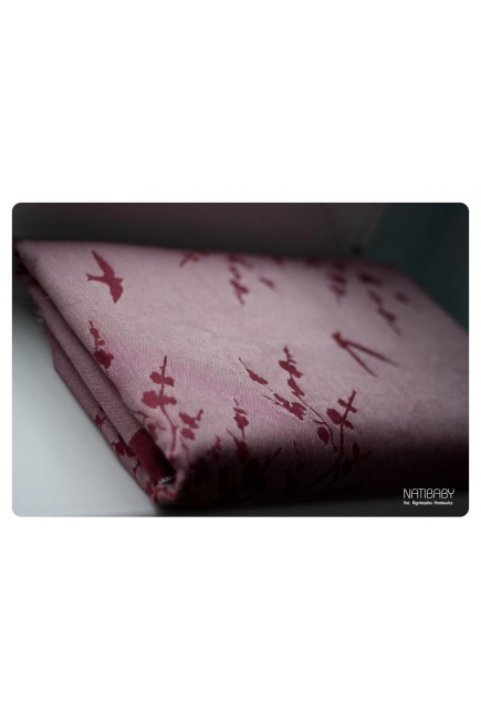 Слинг-шарф Nati Swallows (Ласточки) Wine Red с шелком и рами