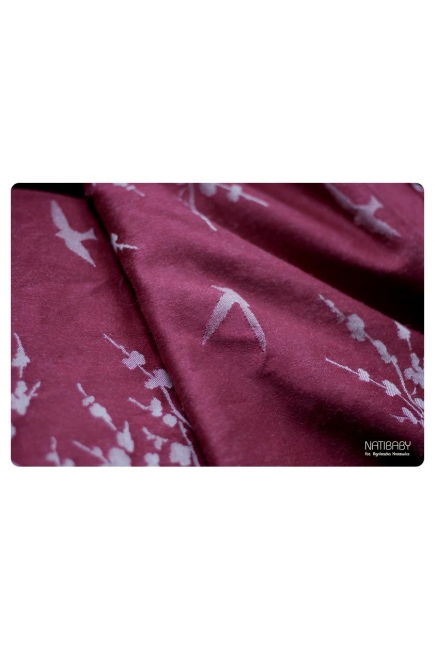 Слинг-шарф Nati Swallows (Ласточки) Wine Red с шелком и рами