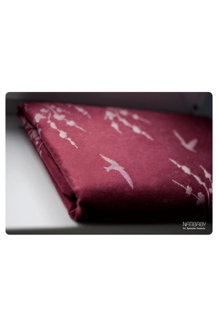 Слинг-шарф Nati Swallows (Ласточки) Wine Red с шелком и рами