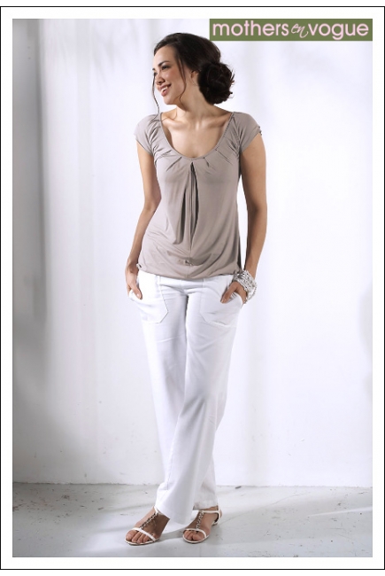 Топ для кормления Mothers en Vogue "Slouchy Pleated", цвет серо-бежевый