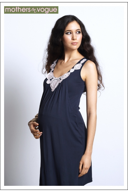 Платье для кормления "Zahra Applique", синий