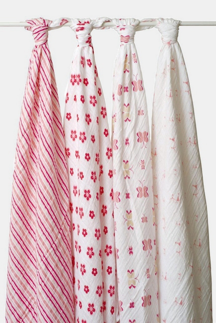 Aden&Anais набор 4 больших муслиновых пеленок, Princess Posie