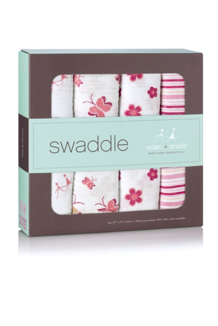 Aden&Anais набор 4 больших муслиновых пеленок, Princess Posie (принцесса)