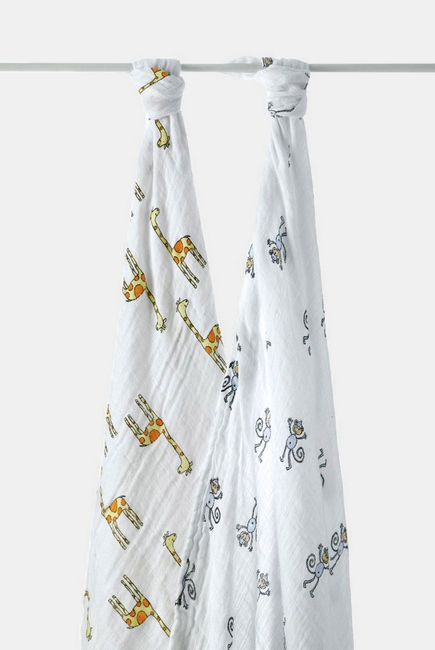 Aden&Anais набор 2 больших муслиновых пеленок, Jungle Jam (джунгли)