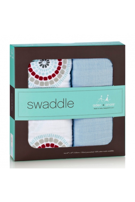 Aden&Anais набор 2 больших муслиновых пеленок, Liam the Brave (храбрый пес)