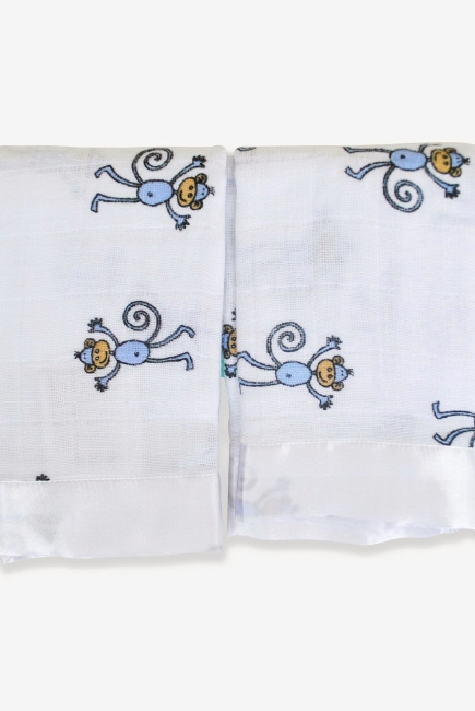 Муслиновые пеленки для новорожденных Aden&Anais маленькие, набор 2, Monkey