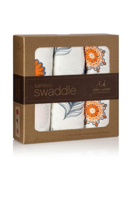 Aden&Anais набор 3 больших бамбуковых пеленок, Mela (яблоко)