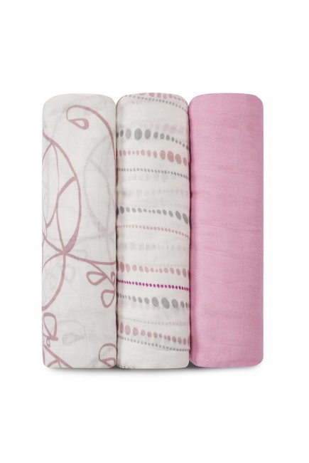 Бамбуковые пеленки для новорожденных Aden&Anais большие, набор 3, Tranquility