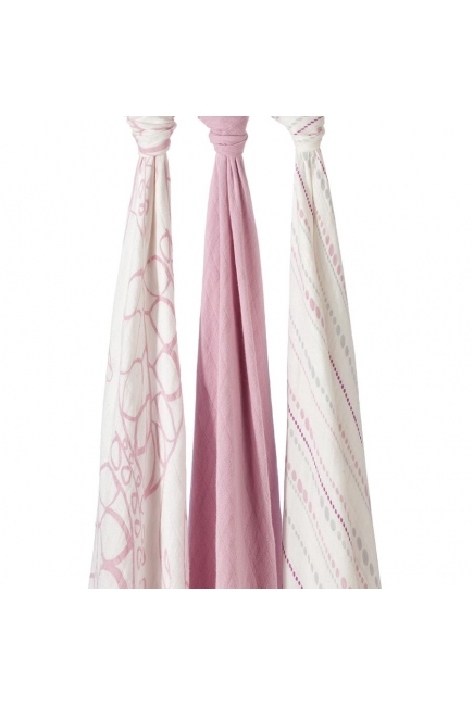 Бамбуковые пеленки для новорожденных Aden&Anais большие, набор 3, Tranquility