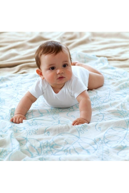 Бамбуковые пеленки для новорожденных Aden&Anais большие, набор 3, Azure