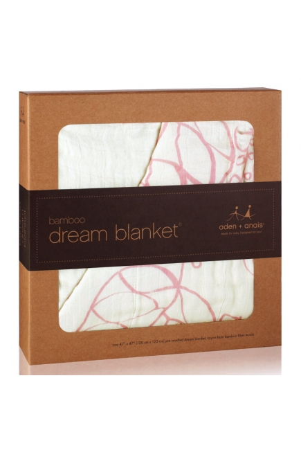 Aden&Anais одеяло бамбуковое, Tranquility-Leafy (розовые листья)