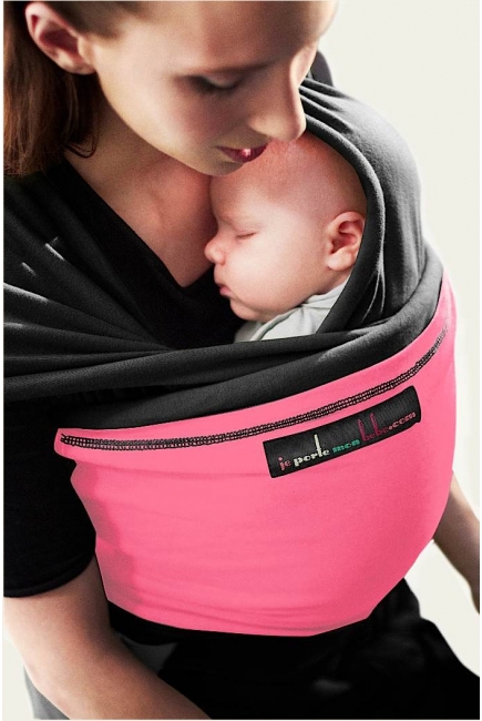 Слинг-шарф JPMBB трикотажный, цвет "черный - бубль-гум"